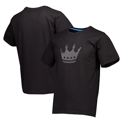 T-shirt décontracté épais à plusieurs couches avec logo principal du Charlotte FC pour homme, noir