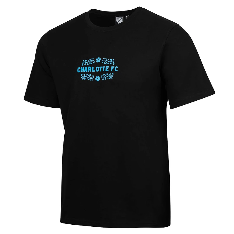Men's Black Charlotte FC Por La Corona Heavy Relaxed T-Shirt