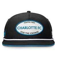 Casquette Snapback Charlotte FC Iron Golf noire de marque Fanatics pour hommes