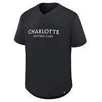 Men's Fanatics Black Charlotte FC Maximum Intensity Button-Up Jersey