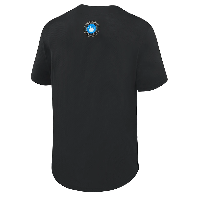 Maillot à boutons Fanatics Black Charlotte FC Maximum Intensity pour homme