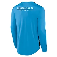 Men's Fanatics Blue Charlotte FC Mid Goal Long Sleeve T-Shirt