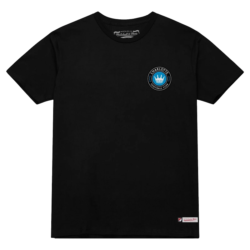 T-shirt Mitchell & Ness noir Charlotte FC 2-Hit pour homme