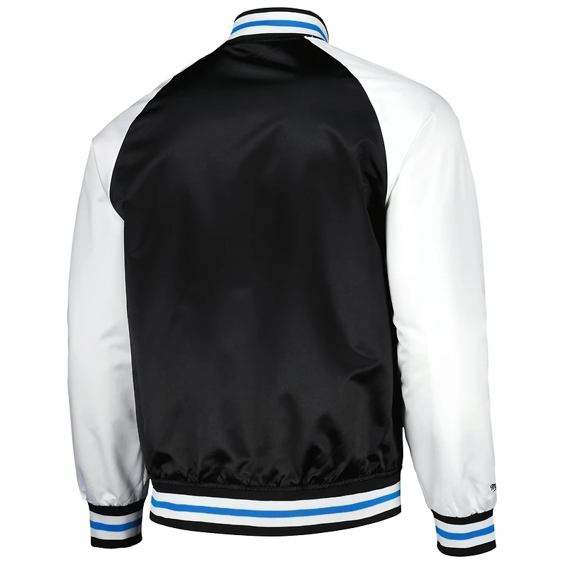Veste à boutons-pression intégrale Charlotte FC en satin noir Mitchell & Ness pour homme