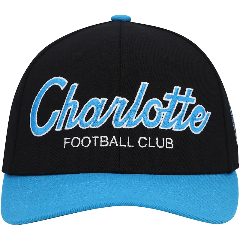 Casquette Mitchell & Ness Charlotte FC Team Script 2.0 Stretch Snapback pour homme