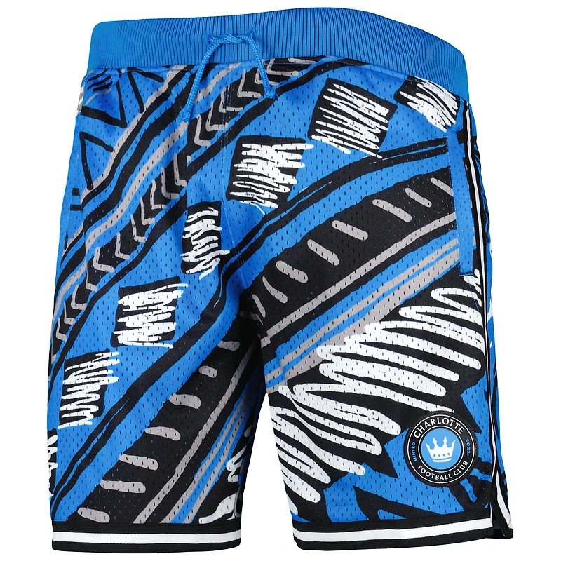 Short de mode tribal Charlotte FC bleu Mitchell & Ness pour homme