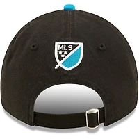 Men's New Era Black/Blue Charlotte FC Team 9TWENTY Adjustable Hat