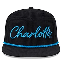 Men's New Era Black Charlotte FC Corduroy Golfer Adjustable Hat