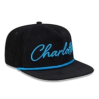 Men's New Era Black Charlotte FC Corduroy Golfer Adjustable Hat
