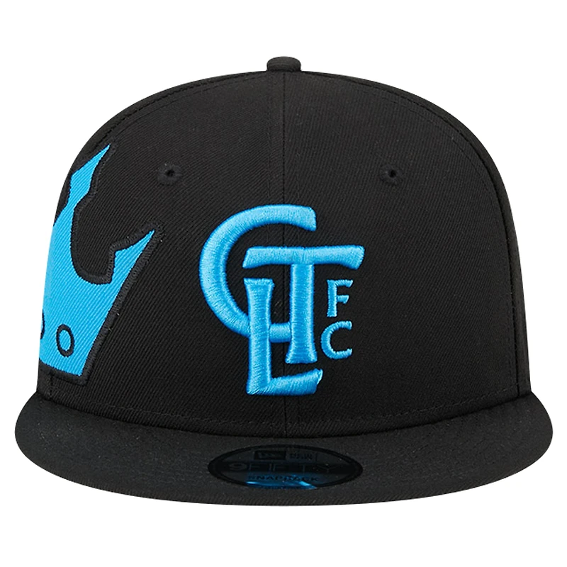 Casquette Snapback Charlotte FC Jumbo 9FIFTY New Era noire pour hommes