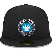 Men's New Era Black Charlotte FC Patch 59FIFTY Fitted Hat