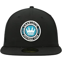 Men's New Era Black Charlotte FC Primary Logo 59FIFTY Fitted Hat