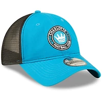 Casquette New Era Charlotte FC Team Trucker 9TWENTY Snapback pour homme, bleu/noir