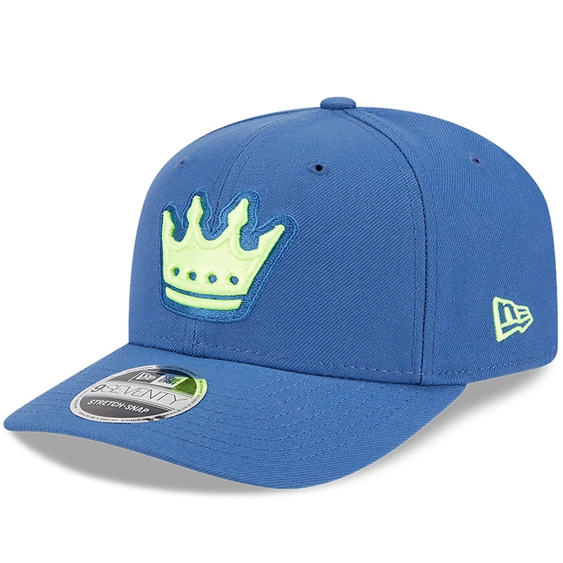 Casquette extensible à bouton-pression New Era Charlotte FC 2025 bleue pour homme