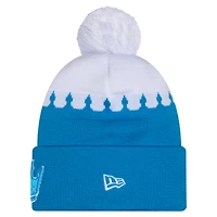 Bonnet New Era bleu Charlotte FC 2026 pour homme, à revers crocheté et pompon