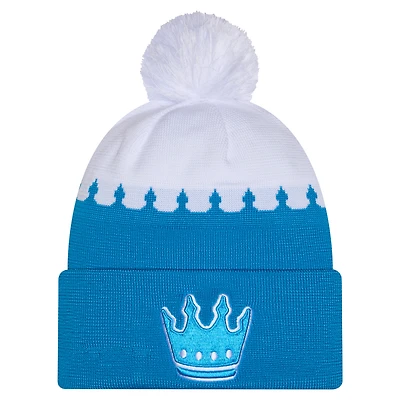 Men's New Era Blue Charlotte FC 2026 Jersey Hook Cuffed Knit Hat with Pom