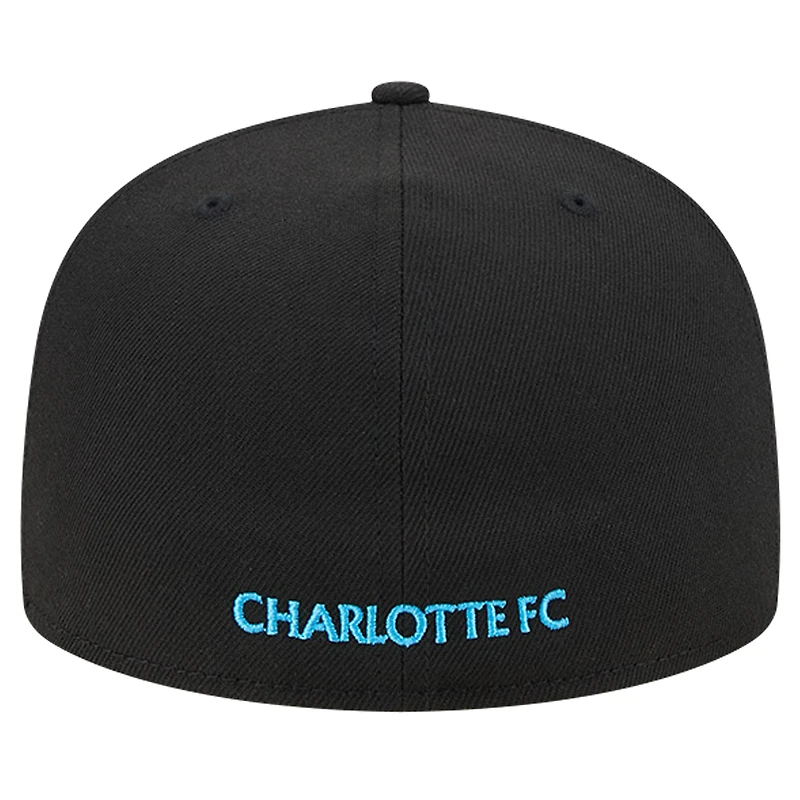 Men's New Era White/Black Charlotte FC 2024 Kick Off Collection 59FIFTY Fitted Hat
