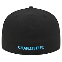 Men's New Era White/Black Charlotte FC 2024 Kick Off Collection 59FIFTY Fitted Hat