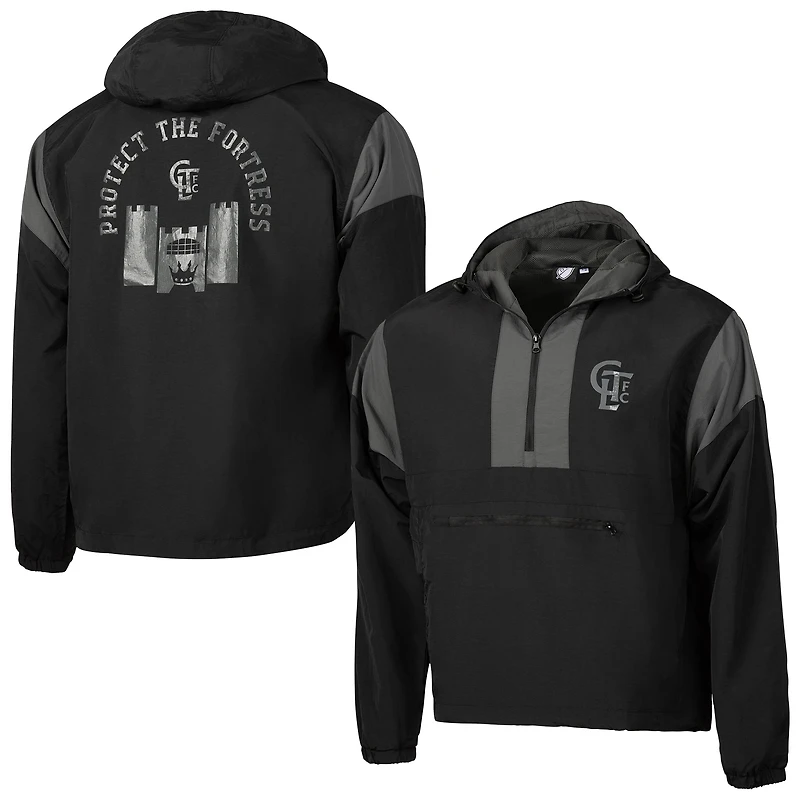 Veste à capuche anorak entièrement zippée de qualité supérieure pour homme Sport Design Sweden Black Charlotte FC 2025 Jersey Hook