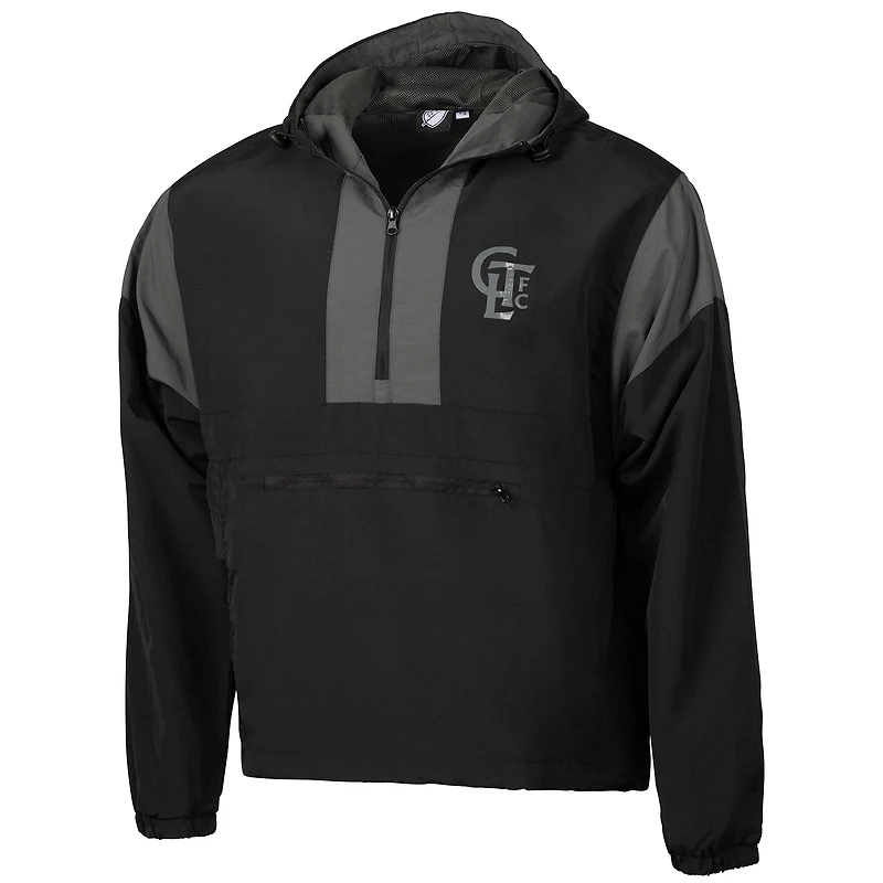 Men's Sport Design Sweden Black Charlotte FC 2025 Jersey Hook Full-Zip Premium Anorak Hooded Jacket