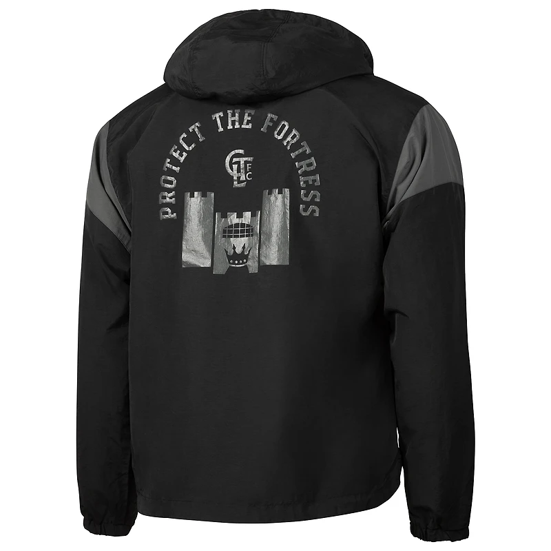 Veste à capuche anorak entièrement zippée de qualité supérieure pour homme Sport Design Sweden Black Charlotte FC 2025 Jersey Hook