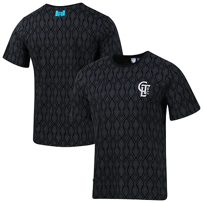 T-shirt décontracté noir Charlotte FC pour homme, motif Sport Design Suède