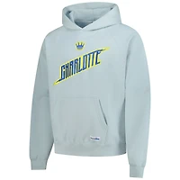 Men's Sport Design Sweden Light Blue Charlotte FC Wordmark Raglan Hoodie