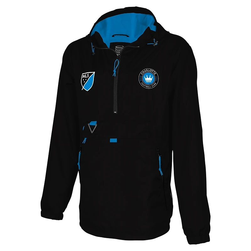 Veste à capuche noire quart de zip Stadium Essentials Charlotte FC Compete pour hommes