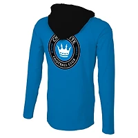 T-shirt à capuche manches longues et Stadium Essentials Charlotte FC Tradition Raglan pour hommes, bleu