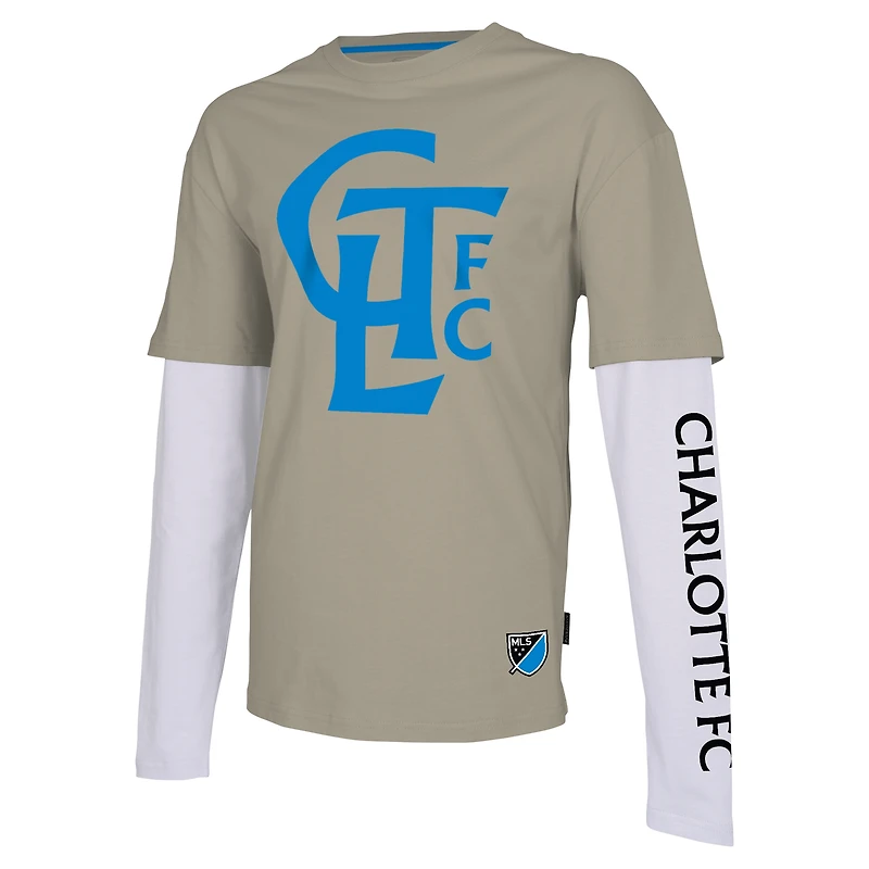 T-shirt à manches longues Stadium Essentials Tan Charlotte FC Status pour hommes