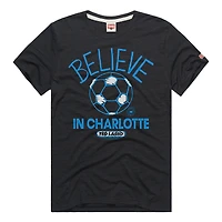 T-shirt unisexe Charlotte FC MLS x Ted Lasso Believe Graphic Tri-Blend Hommage Charcoal