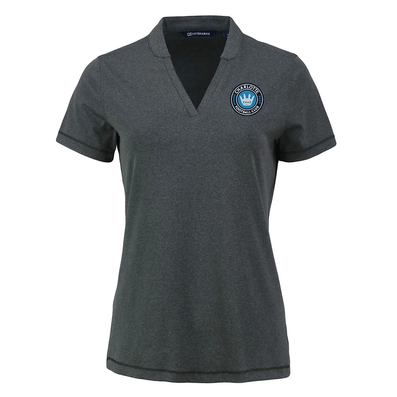Haut extensible Charlotte FC Forge Heather Blade pour femme Cutter & Buck Black