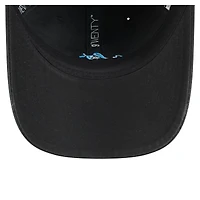 Casquette ajustable Charlotte FC Script 9TWENTY noire New Era pour femme