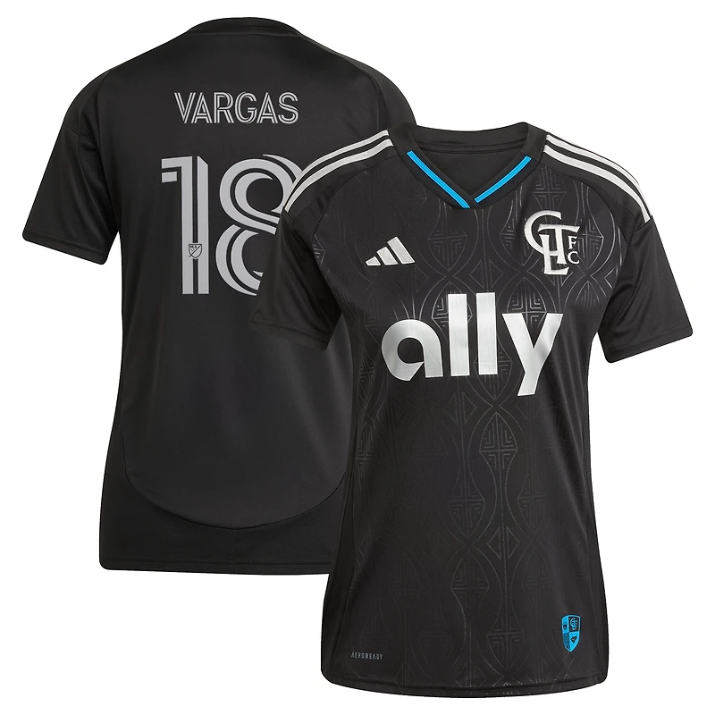 Maillot réplique adidas Kerwin Vargas noir Charlotte FC 2025 Fortress pour femme