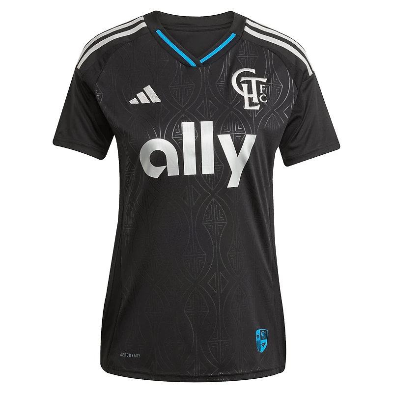 Women's adidas Kerwin Vargas Black Charlotte FC 2025 Fortress Kit Replica Jersey