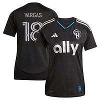 Women's adidas Kerwin Vargas Black Charlotte FC 2025 Fortress Kit Replica Jersey
