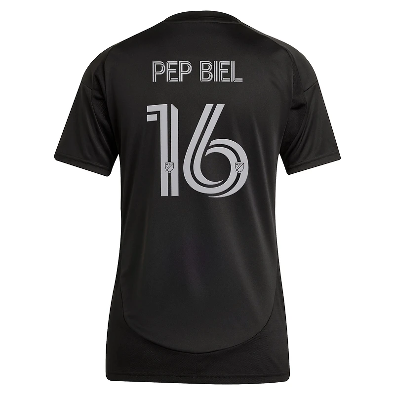 Women's adidas Pep Biel Black Charlotte FC 2025 Fortress Kit Replica Jersey