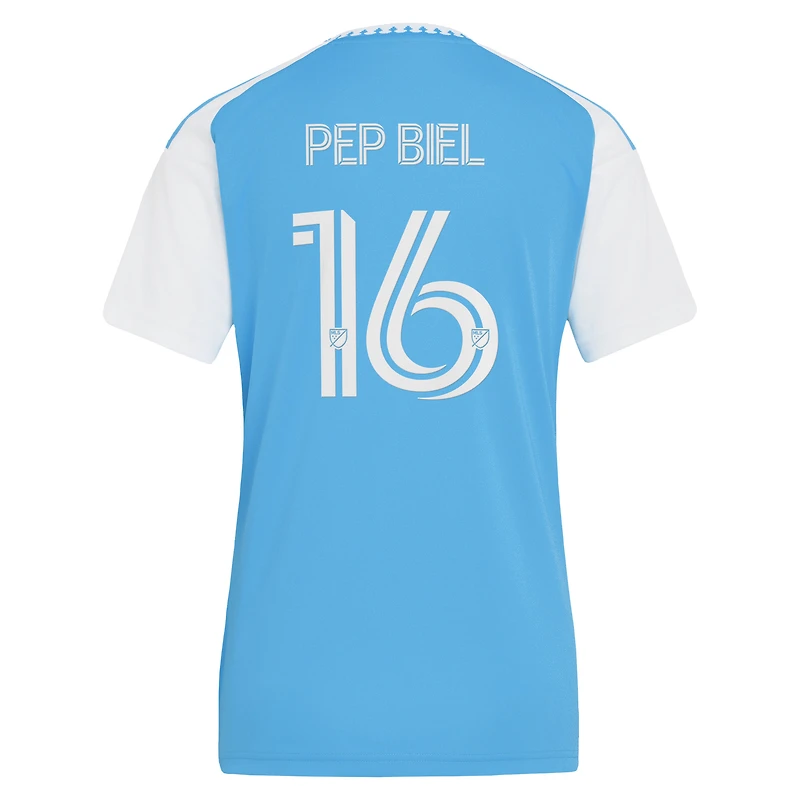 Women's adidas Pep Biel Blue Charlotte FC 2026 Carolina Kit: Crowns Up Replica Jersey