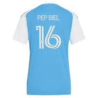Women's adidas Pep Biel Blue Charlotte FC 2026 Carolina Kit: Crowns Up Replica Jersey