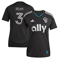 Women's adidas Tim Ream Black Charlotte FC 2025 Fortress Kit Replica Player Jersey