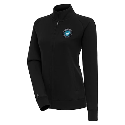 Women's Antigua  Black Charlotte FC Victory Full-Zip Jacket
