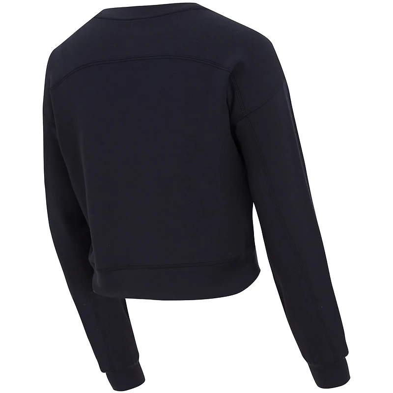 Women's Concepts Sport Black Charlotte FC Tri-Blend Darby Knit Long Sleeve Crop Top