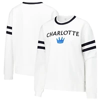 Haut à manches longues Charlotte FC Borough blanc pour femme Concepts Sport