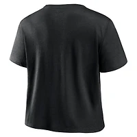 T-shirt court tendance Fanatics Charlotte FC Chip Pass pour femmes, noir