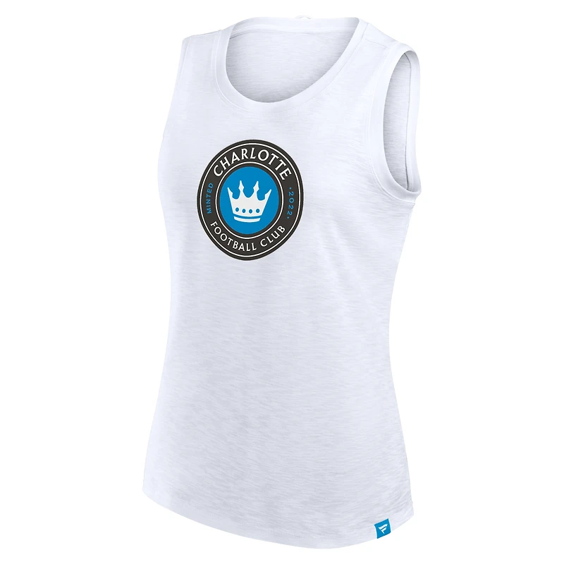 Débardeur de sport Future Fanatics blanc Charlotte FC Slub pour femme