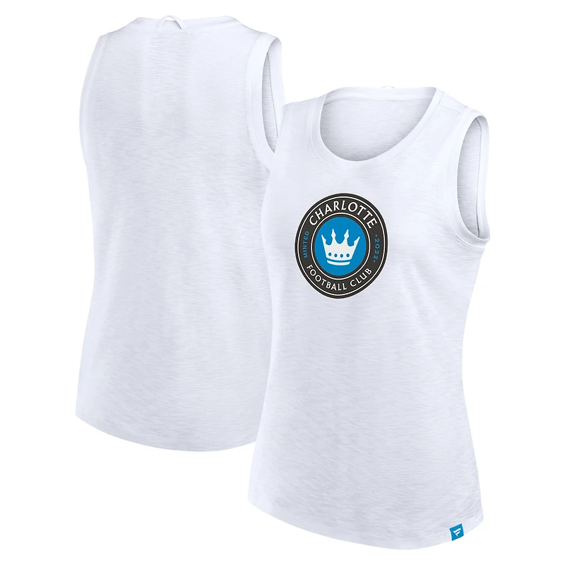 Débardeur de sport Future Fanatics blanc Charlotte FC Slub pour femme