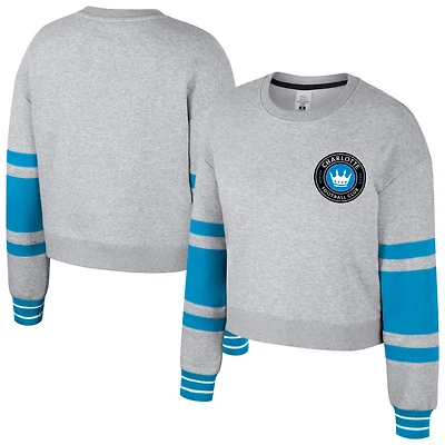 Sweat-shirt court Stadium Essentials gris chiné Charlotte FC Scrimmage pour femme