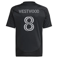 Maillot de joueur réplique du Kit Fortress Charlotte FC 2025 Ashley Westwood noir pour jeunes adidas