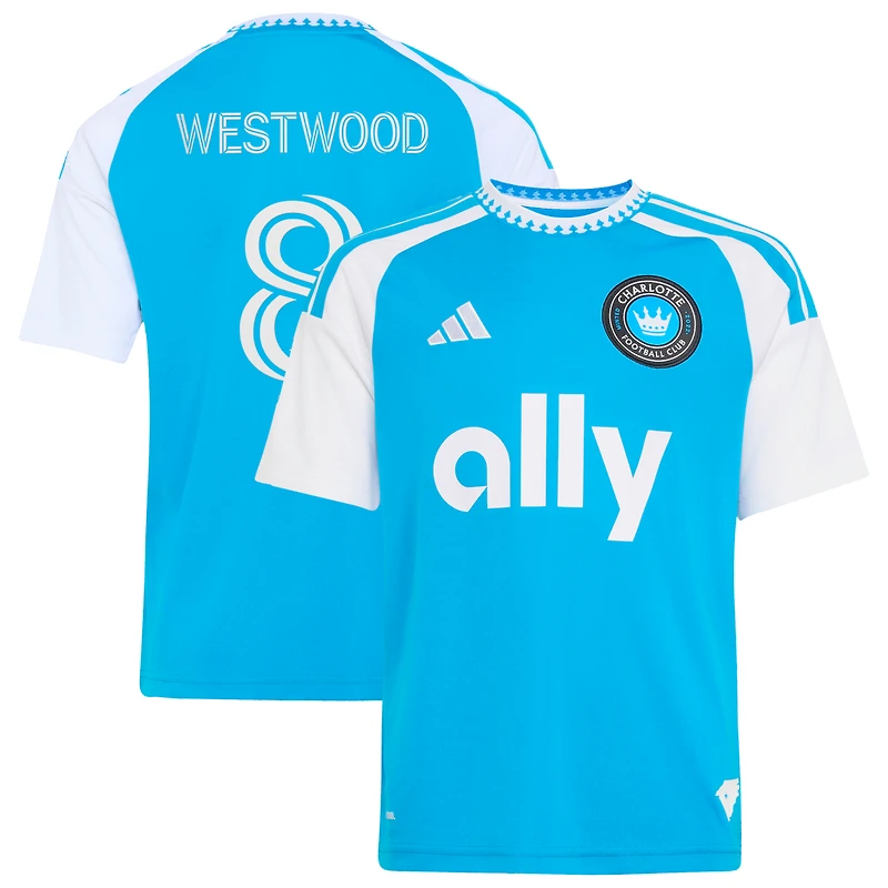 Youth adidas Ashley Westwood Blue Charlotte FC 2026 Carolina Kit: Crowns Up Replica Jersey