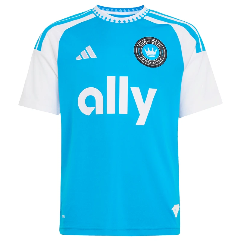 Youth adidas Blue Charlotte FC 2026 Carolina Kit: Crowns Up Replica Jersey